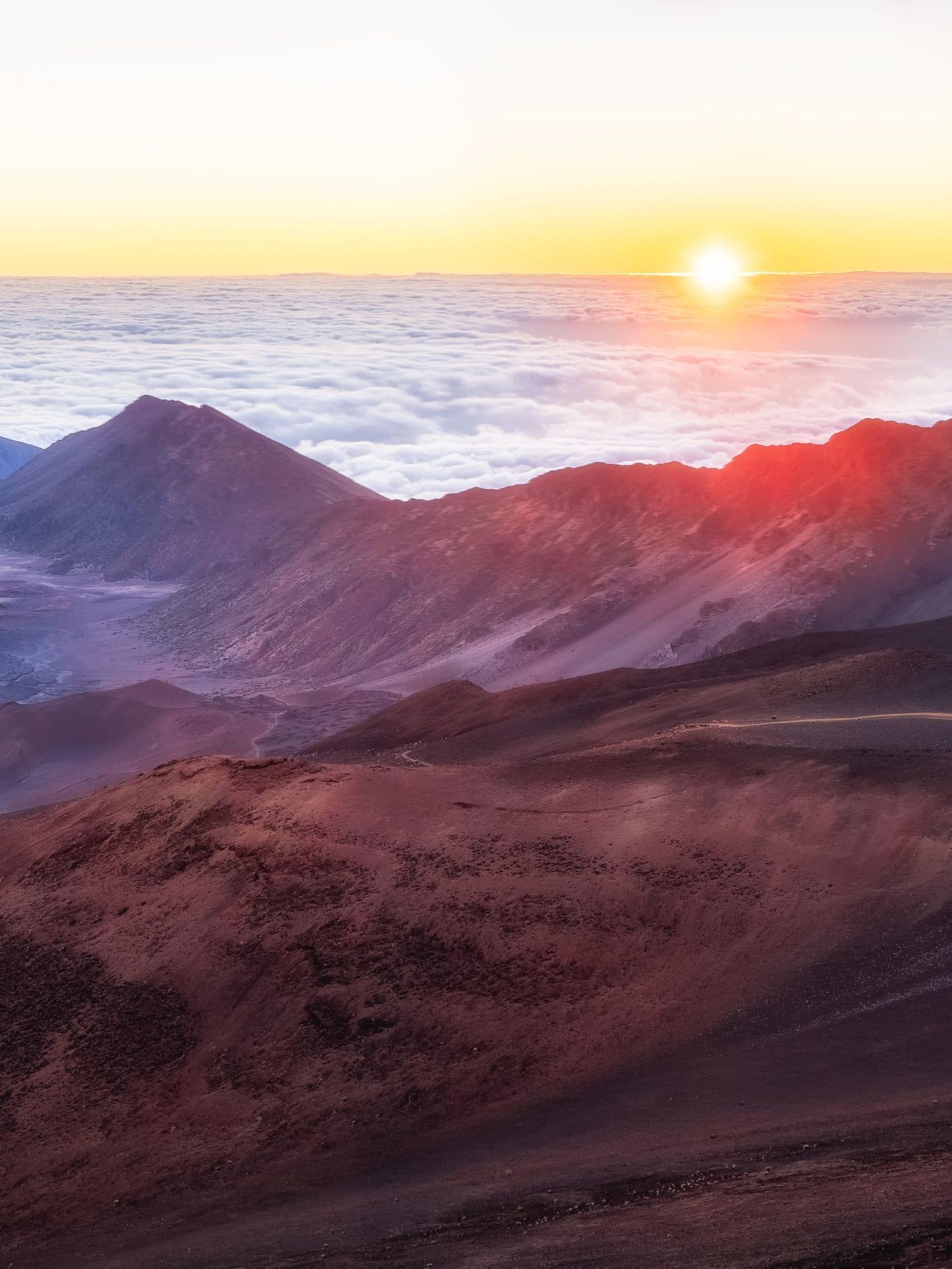 Early light across the crater of Haleakala