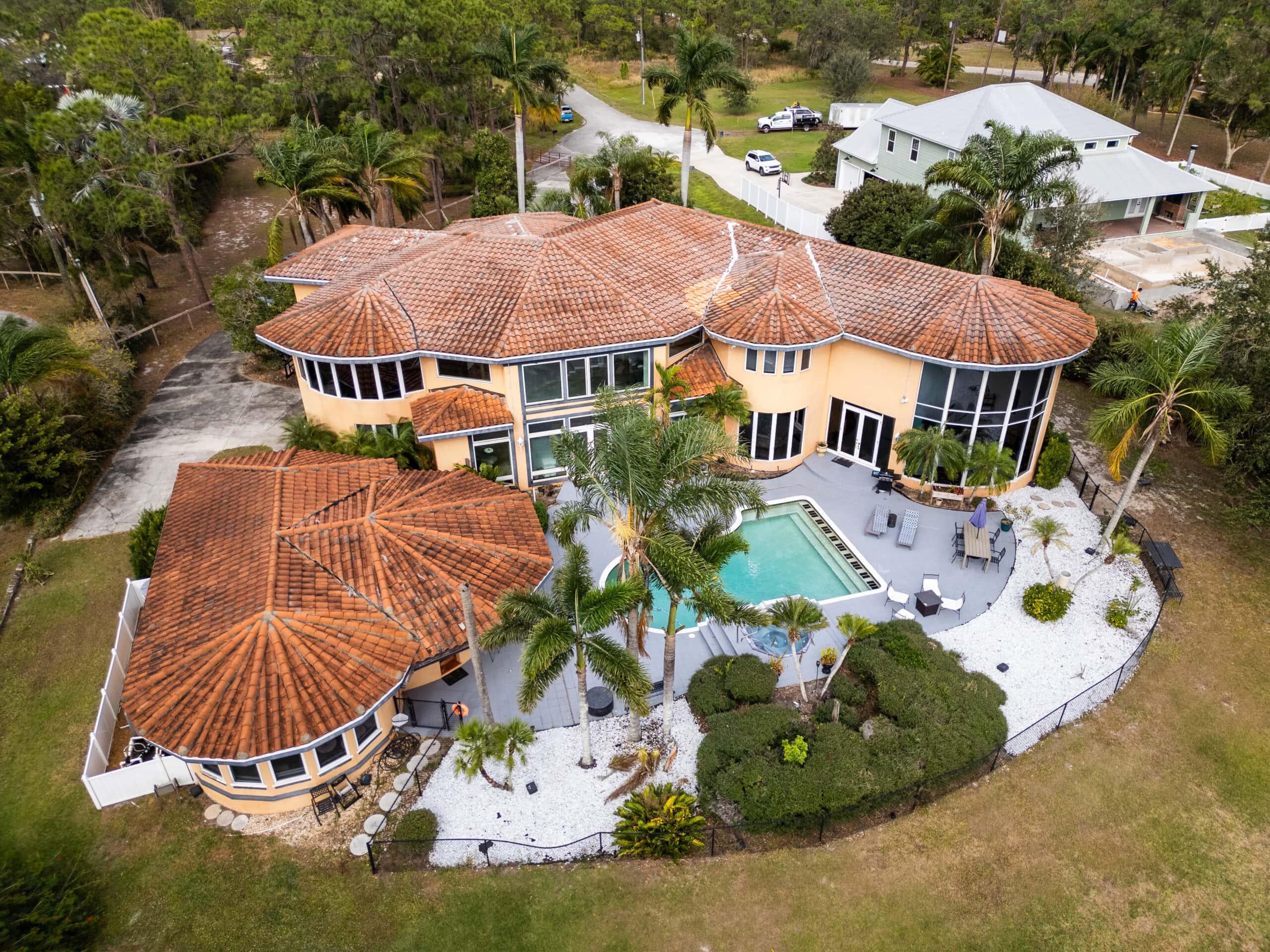 A private luxury drug rehab residence at golden hour